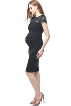 Load image into Gallery viewer, Kimi + Kai Maternity &quot;Morgan&quot; Lace Trim Body-Con Dress