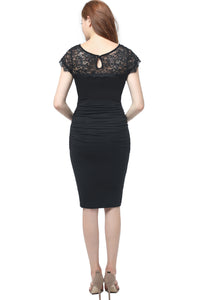 Kimi + Kai Maternity "Morgan" Lace Trim Body-Con Dress