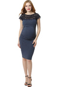 Kimi + Kai Maternity "Morgan" Lace Trim Body-Con Dress