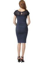 Kimi + Kai Maternity "Morgan" Lace Trim Body-Con Dress