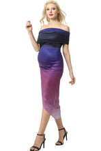 Load image into Gallery viewer, Kimi + Kai Maternity &quot;Maya&quot; Off-the-Shoulder Tulip Hem Ombre Dress