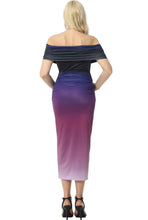 Load image into Gallery viewer, Kimi + Kai Maternity &quot;Maya&quot; Off-the-Shoulder Tulip Hem Ombre Dress