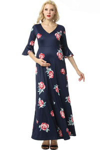 Kimi + Kai Maternity "Louisa" Floral Print Maxi Dress