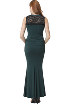 Kimi + Kai Maternity "Tilda" Lace Trim Mermaid Maxi Dress