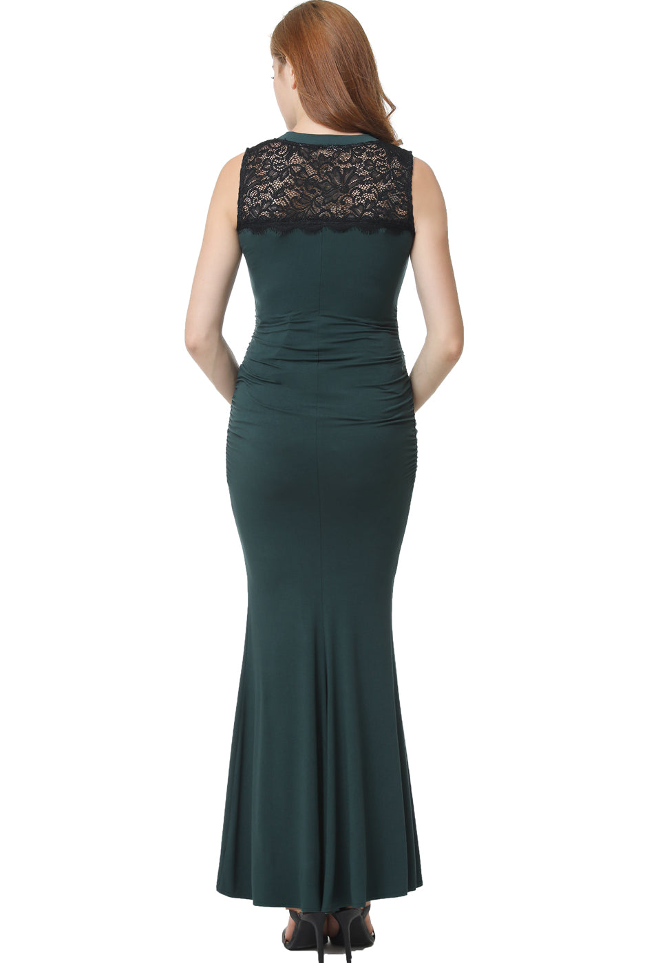 Kimi + Kai Maternity "Tilda" Lace Trim Mermaid Maxi Dress