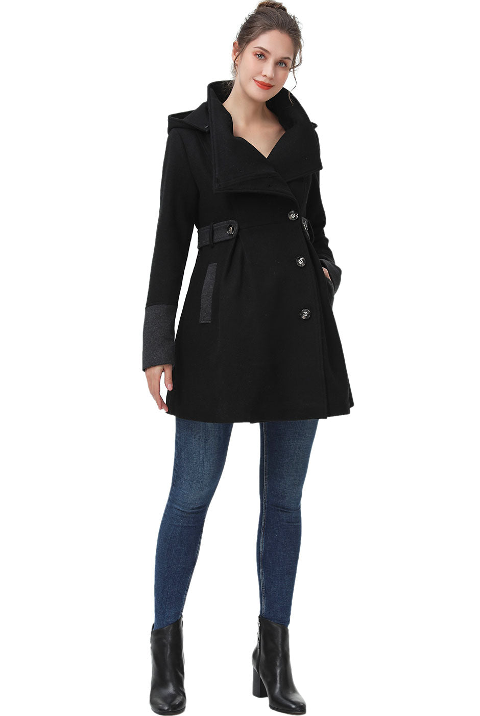 Kimi + Kai Maternity "Harper" Wool Coat