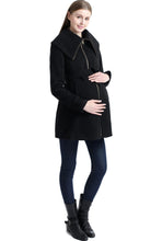 Load image into Gallery viewer, Kimi + Kai Maternity &quot;Mia&quot; Wool Blend Fold Collar Coat