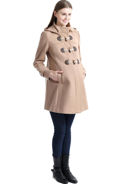 Kimi + Kai Maternity "Paisley" Wool Blend Duffle Toggle Coat