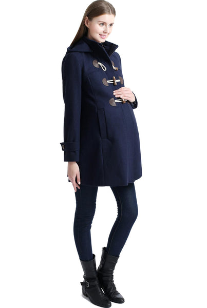 Kimi + Kai Maternity "Paisley" Wool Blend Duffle Toggle Coat