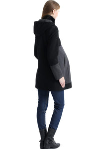 Kimi + Kai Maternity "Tessa" Wool Blend Colorblock Coat