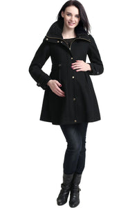 Kimi + Kai Maternity "Olivia" Wool Blend Parka Coat