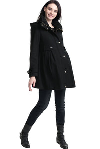 Kimi + Kai Maternity "Olivia" Wool Blend Parka Coat