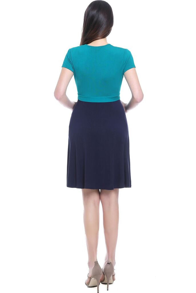 Kimi + Kai Maternity"Sarah" Faux Wrap Nursing Dress