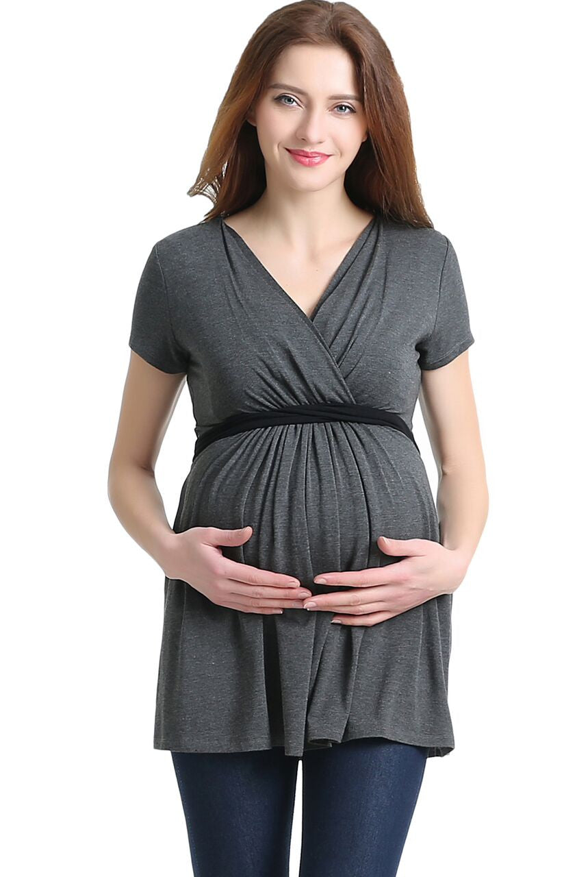 Kimi + Kai Maternity "Jasmine" Colorblock Nursing Top