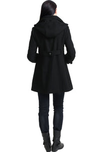 Kimi + Kai Maternity "Olivia" Wool Blend Parka Coat